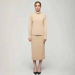 Aarikka naisten neulepusero, NOMI POOLO Vaalea Beige