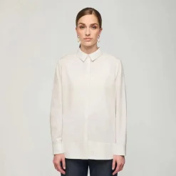 Aarikka naisten paitapusero, LEILA PUSERO AALLOT Luonnonvalkoinen