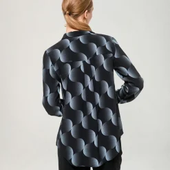 Aarikka naisten paitapusero Tiila, musta kuosi