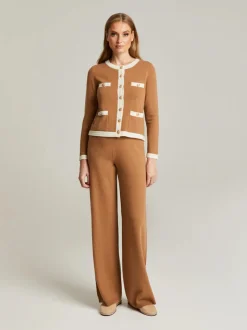 Andiata naisten housut, NAEME NEULEHOUSUT Kameli