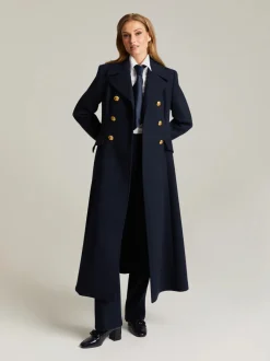 Andiata naisten pitkä villakangastakki, DEZIRE COAT Tummansininen