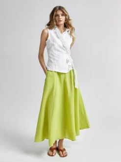 Andiata Naisten Pusero, DORITA 2 LINEN TOP Valkoinen