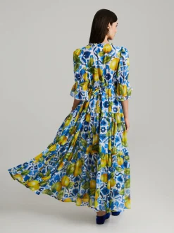 Andiata naisten täyspitkä mekko, ERMINIA DRESS Monivärinen Kuosi