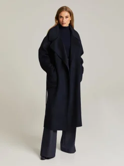 Andiata naisten villakangastakki, HENRIETTE Tummansininen