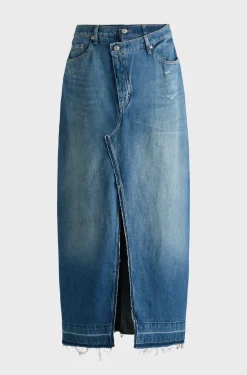 Boss orange naisten hame, LONG DENIM SKIRT Indigo