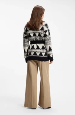 BOSS Orange naisten neuletakki Fregolano Cardigan, valkopohjainen kuosi