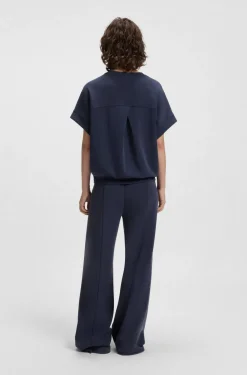 BOSS Orange naisten paita, ENARI JERSEY TOP Tummansininen