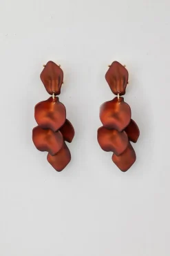 Bow 19 korvakorut LEAF EARRING PEARL, Poltettu Oranssi