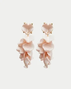 Bow 19 korvakorut Leaf Earring Mini, vaaleanpunainen