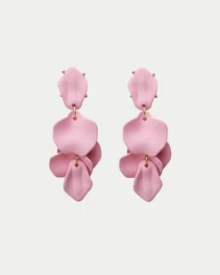 Bow 19 korvakorut Leaf Earring, vaaleanpunainen