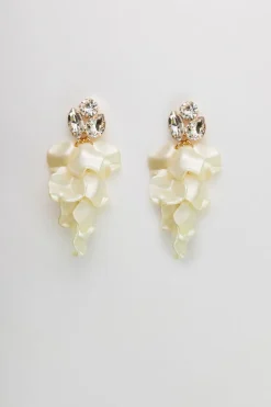 Bow 19 korvakorut, LEAF STONE EARRINGS Vaalea Beige