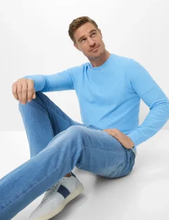 Brax miesten farkut Chuck HI Flex Extreme Light Blue Denim, vaaleansininen