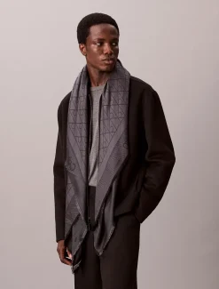 Calvin Klein Accessories huivi TONAL AOP MODAL LW SQUARE SCARF, musta