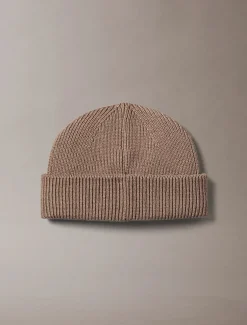 Calvin Klein Jeans miesten pipo, PATCH CHUNKY RIB COTTON DOCKER B Kaakaonruskea