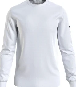 Calvin Klein Jeans Miesten Paita, MONOLOGO BADGE WAFFLE LS TEE Valkoinen