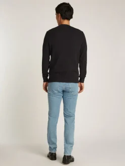 Calvin Klein Jeans Miesten Paita, WOVEN TAP WAFFLE LS TEE Musta