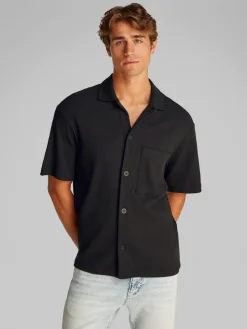 Calvin Klein Jeans miesten paitatakki, CHUNKY WAFFLE SS HWK OVERSHIRT Musta