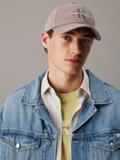 Calvin Klein Jeans miesten lippis, MONOLOGO EMBROIDERY BASEBALL CAP Harmaa