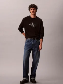 Calvin Klein Jeans miesten collegepaita LS EU 350Terry Monologo CN Swtsh, musta