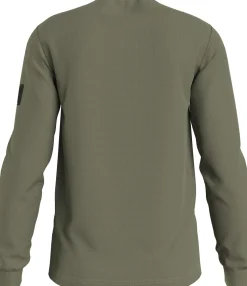 Calvin Klein Jeans Miesten Paita, MONOLOGO BADGE WAFFLE LS TEE Armeijanvihreä