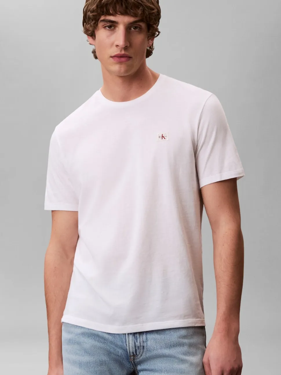 Calvin Klein Jeans miesten t-paita K SS Badge Tee, valkoinen