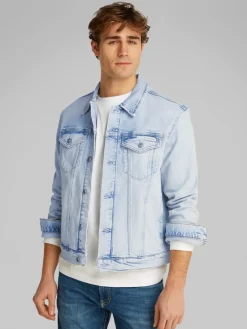 Calvin Klein Jeans miesten farkkutakki, SLIM DENIM JACKET LIGHT BLUE Indigo