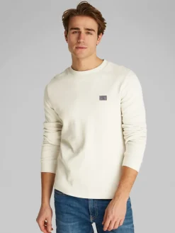 Calvin Klein Jeans Miesten Paita, WOVEN TAP WAFFLE LS TEE Beige