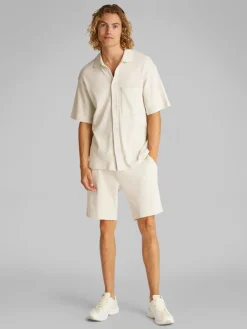 Calvin Klein Jeans miesten paita, CHUNKY WAFFLE SS HWK OVERSHIRT Valkoinen