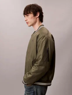 Calvin Klein Jeans miesten takki LS JEANS TIPPED HERO BOMBER JACKET, vihreä