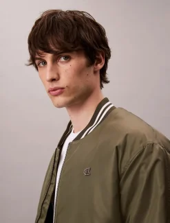 Calvin Klein Jeans miesten takki LS JEANS TIPPED HERO BOMBER JACKET, vihreä