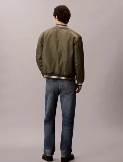 Calvin Klein Jeans miesten takki LS JEANS TIPPED HERO BOMBER JACKET, vihreä