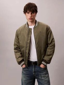 Calvin Klein Jeans miesten takki LS JEANS TIPPED HERO BOMBER JACKET, vihreä
