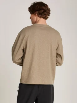 Calvin Klein Jeans Miesten Paita, SLUB RIB LS Vaalea Beige