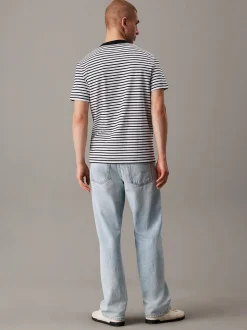 Calvin Klein Jeans miesten t-paita, HEAVY REGULAR TEE Raidallinen Musta