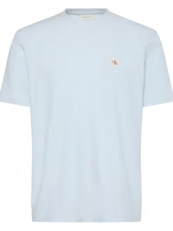 Calvin Klein Jeans miesten t-paita SS Waffle Badge Crewnk Tee, vaaleansininen