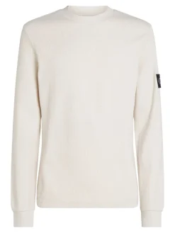 Calvin Klein Jeans Miesten Paita, MONOLOGO BADGE WAFFLE LS TEE Beige