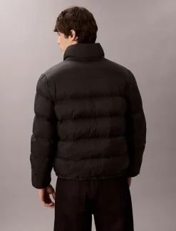 Calvin Klein Jeans miesten Puffertakki, LS NYLON MONOGRAM PUFFER JACKET Musta