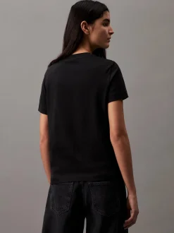 Calvin Klein Jeans Naisten T-Paita, CORE MONOLOGO Musta