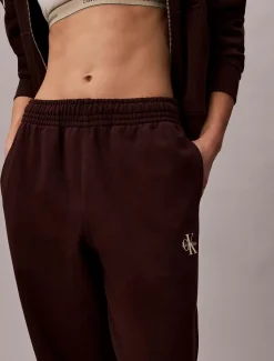 Calvin Klein Jeans naisten collegehousut Monology French Terry Jogger, tummanruskea