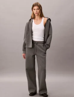 Calvin Klein Jeans naisten joggerit, SCUBA WIDE LEG PANT Vaaleanharmaa