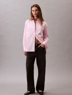 Calvin Klein Jeans naisten paitapusero, POPLIN RELAXED SHIRT Vaaleanpunainen
