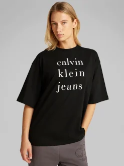 Calvin Klein Jeans naisten t-paita, SS CKJ LOGO TEE Musta