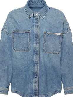Calvin Klein Jeans naisten farkkupaita DENIM BOYFRIEND SHIRT OVERNIGHT, sininen