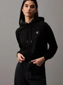 Calvin Klein Jeans naisten huppari, CK EMBROIDERY HOODIE Musta