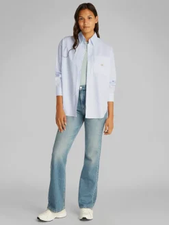 Calvin Klein Jeans naisten paitapusero, WOVEN LABEL RELAXED SHIRT Vaaleansininen