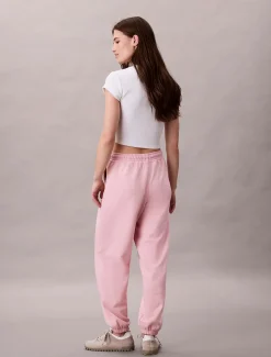Calvin Klein Jeans naisten collegehousut MONOLOGO FRENCH TERRY JOGGER, vaaleanpunainen