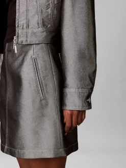 Calvin Klein Jeans naisten hame A LINE SKIRT DENIM SHINE, hopeanharmaa