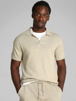 Calvin Klein Menswear miesten pikeepaita, KNITTED SLUB TEXTURE POLO Beige