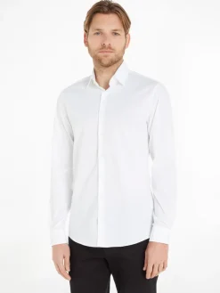 Calvin Klein Menswear Miesten Kauluspaita, POPLIN STRECH SLIM SHIRT NOS Valkoinen