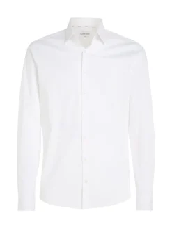 Calvin Klein Menswear Miesten Kauluspaita, POPLIN STRECH SLIM SHIRT NOS Valkoinen
